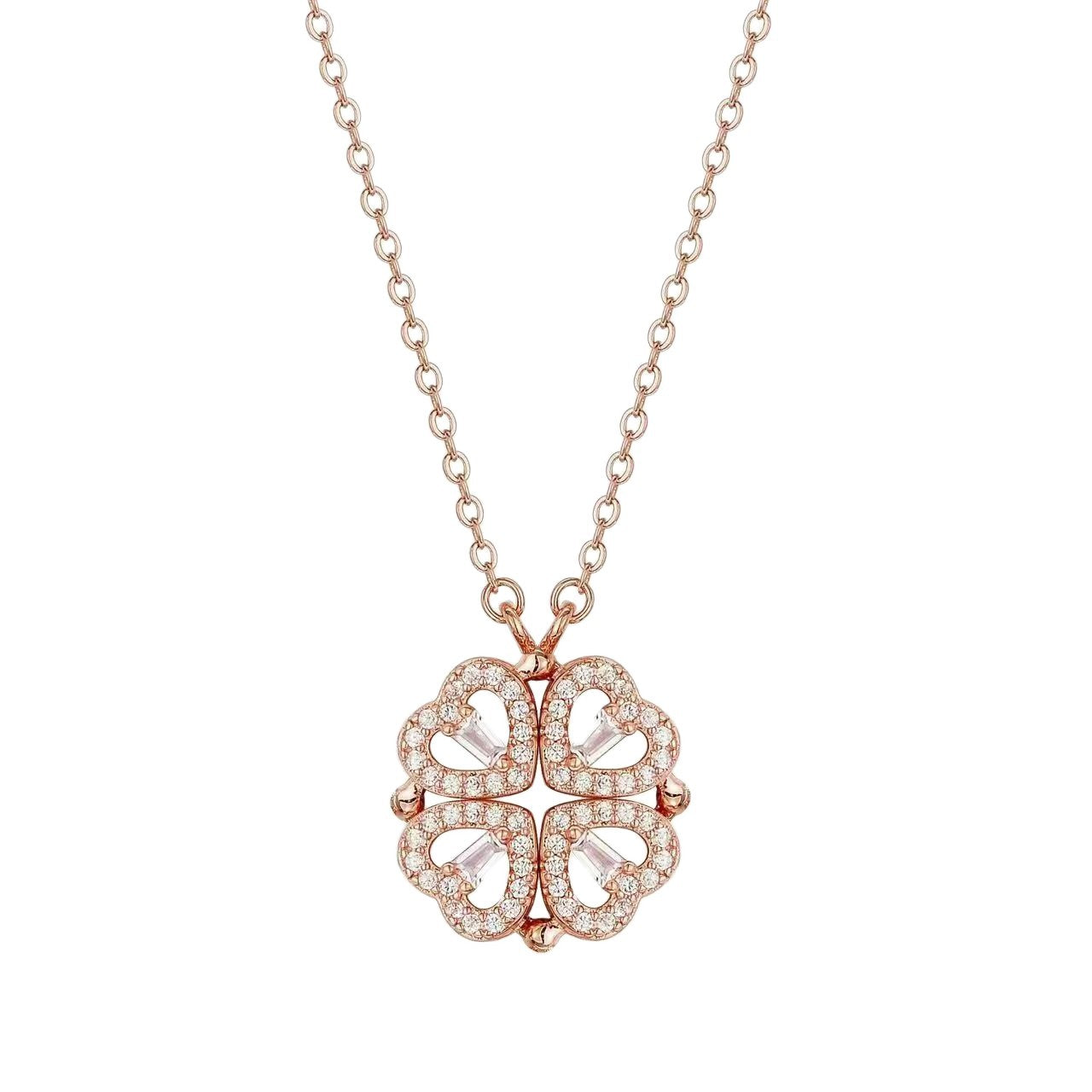 Women's Changeable Heart-shaped Four-leaf Flower Hollow For Fashion Necklace