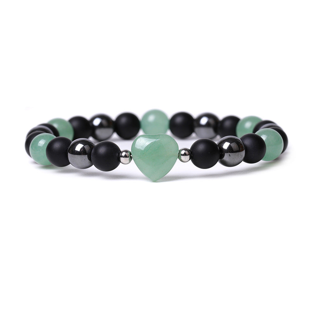 Tigereye Hand-cut Peach Heart Couple Agate Old Topaz Bracelet