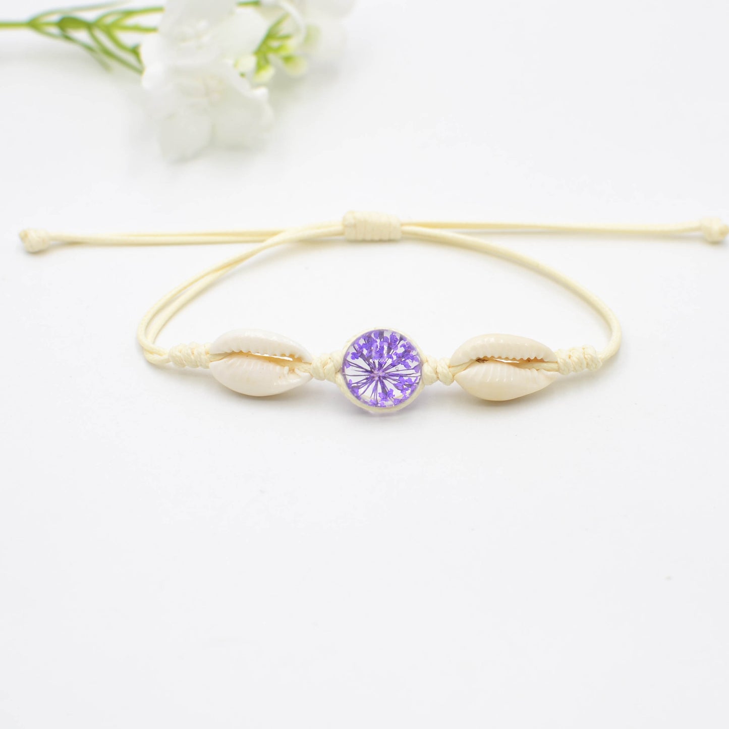 Natural Shell Dried Flower Real Hand Jewelry Woven Bracelets