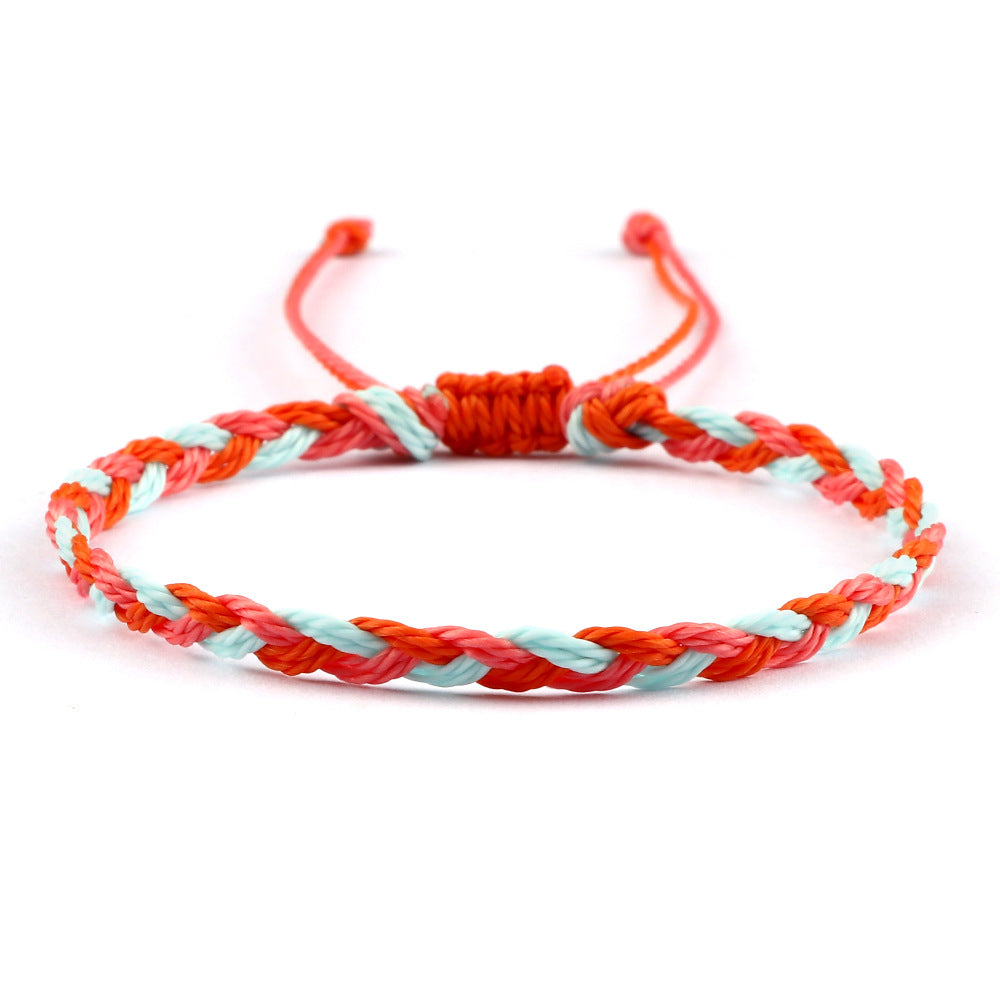 Creative Twist Weave Taiwanese Wax Handmade Hand Unisex Twin Bracelet