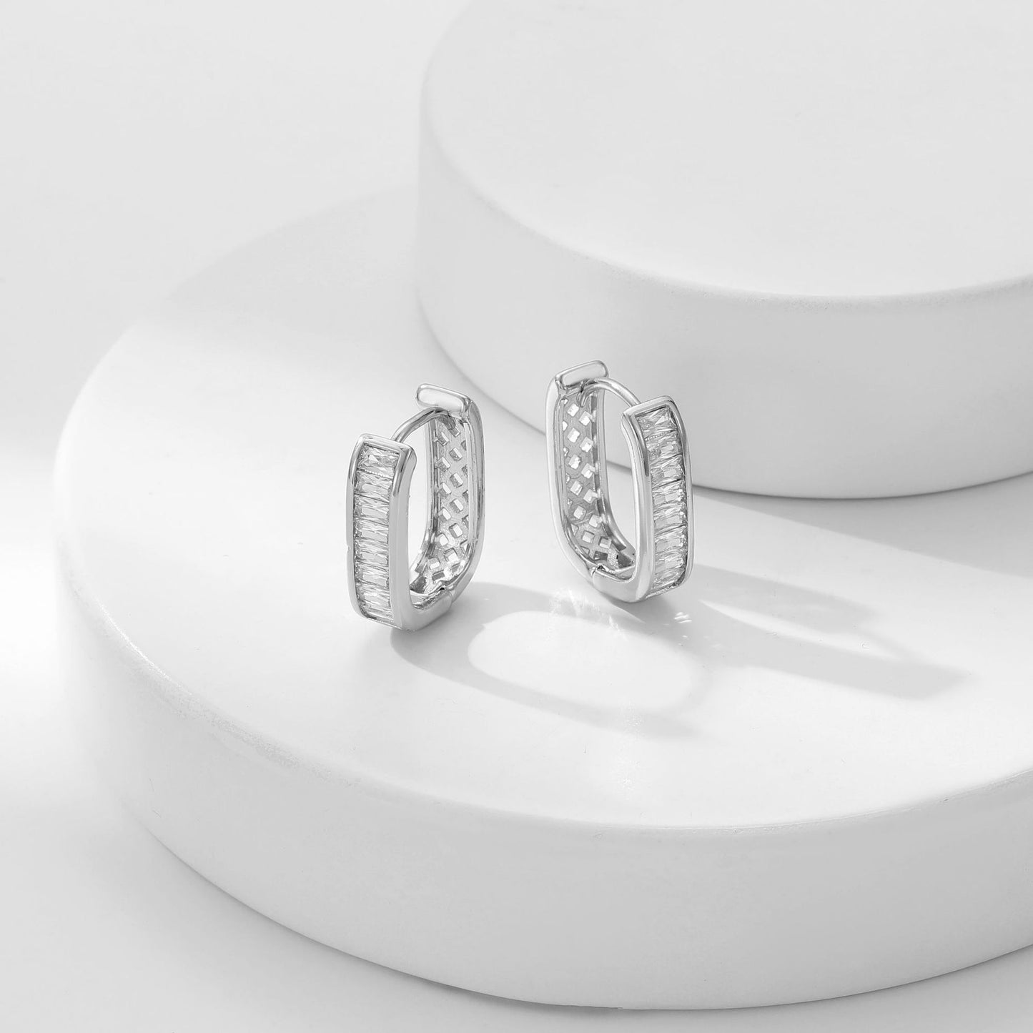 Women's Zircon High Class Elegant Gang Drill Simple High-grade Exquisite Ear Buckle