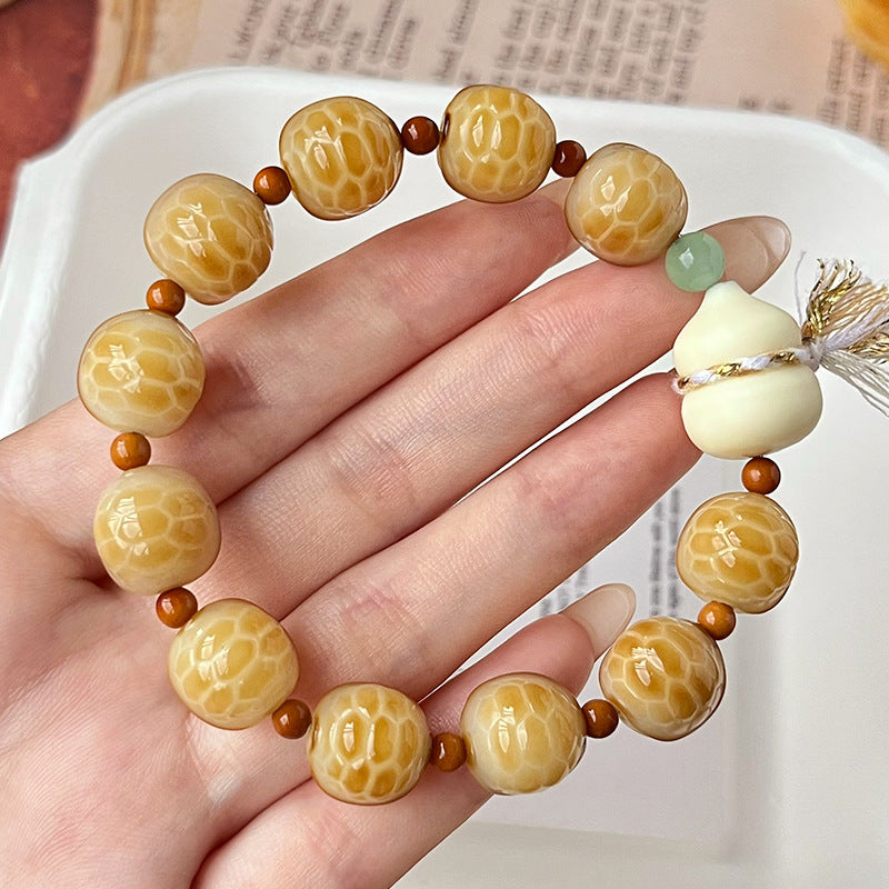 Bodhi Pliable Temperament Carved Plate Playing Fingertip Hand Toy Decompression Bracelet