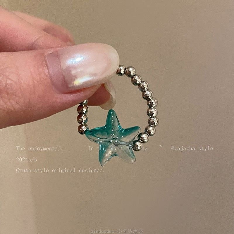 Heart Pink Gradient Hollow Butterfly Summer Beautiful Good-looking Rings