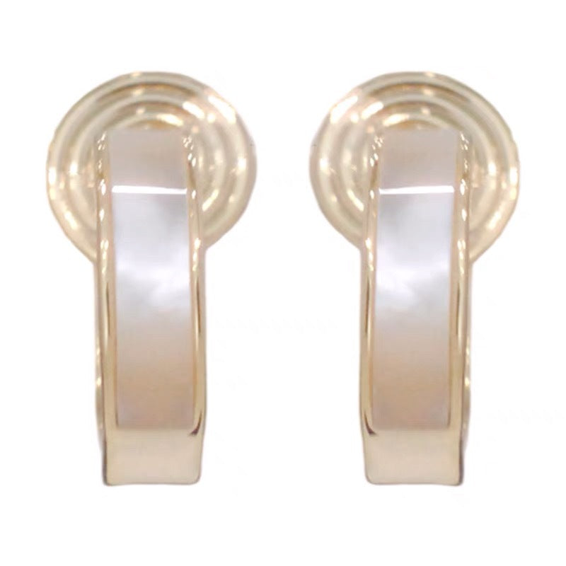 Women's Fritillary Circle Ear Clip Exquisite Refined Grace Small Earrings