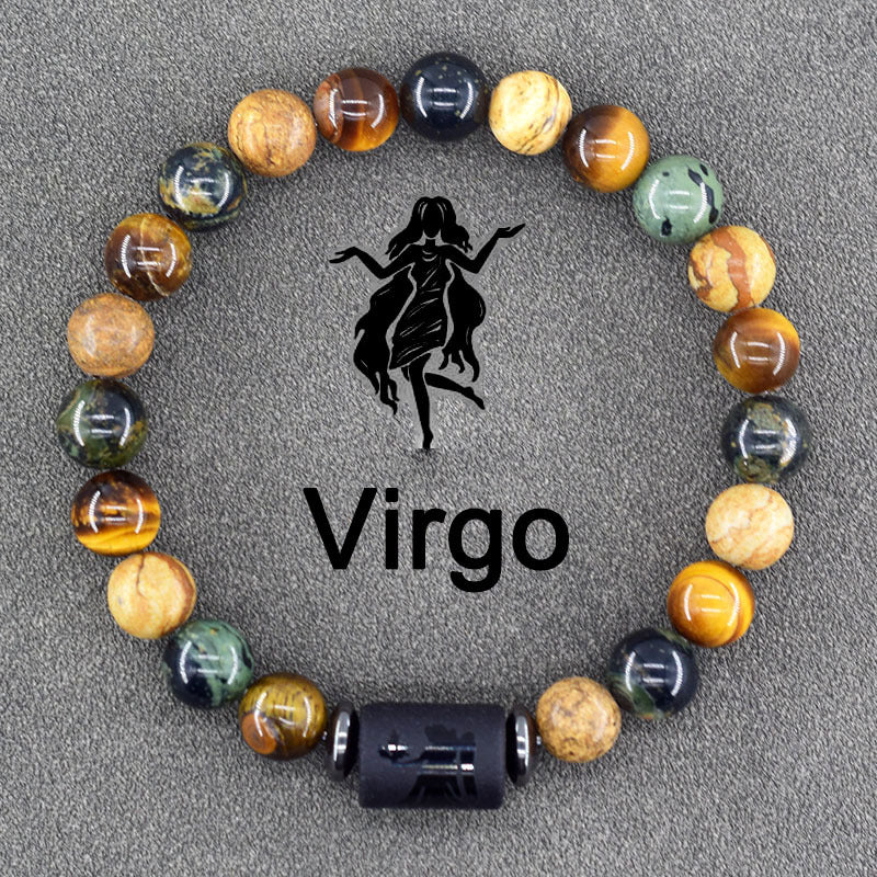 Constellation Natural Stone Beaded Twee Tigereye Bracelet