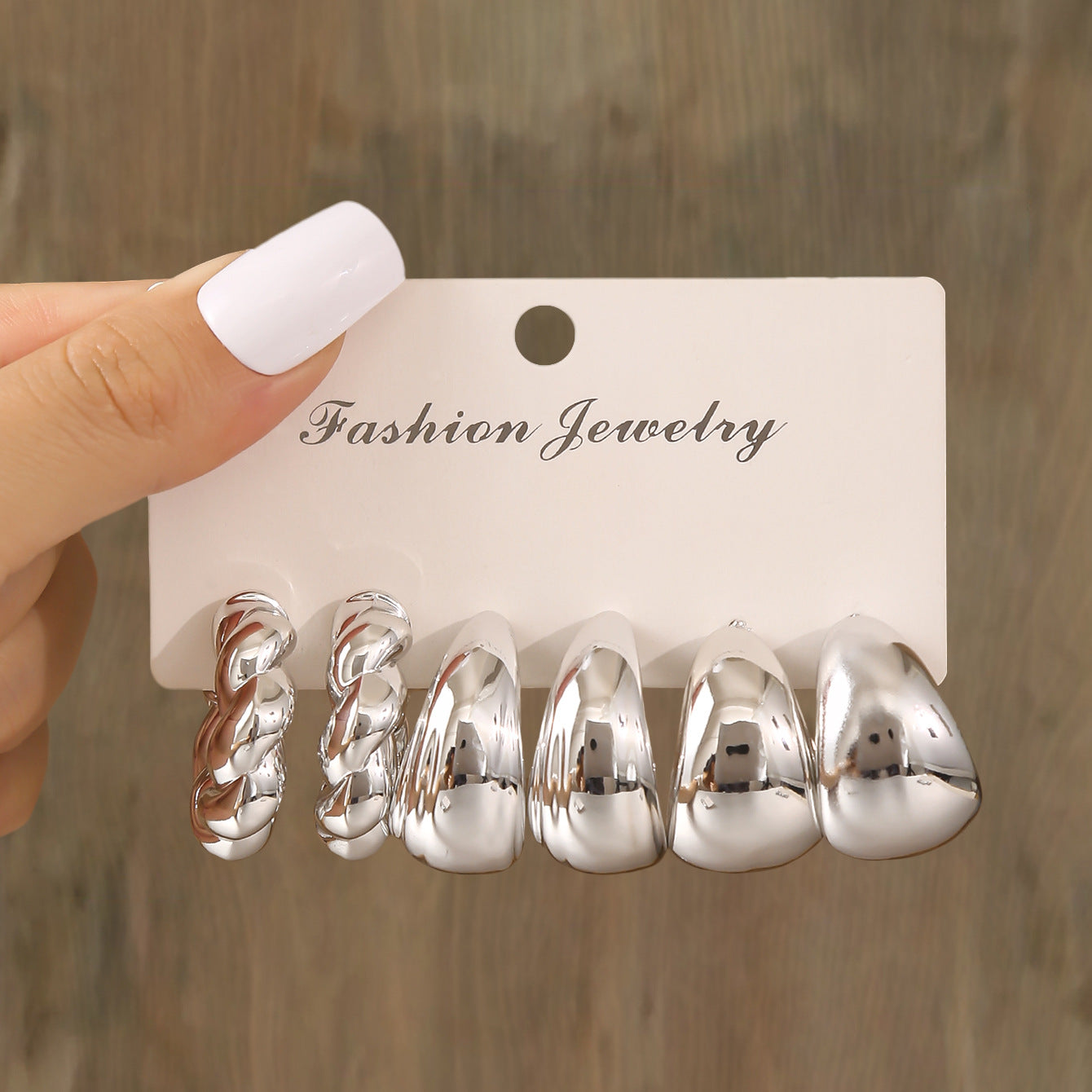 Women's Gold Geometric Fashionable High Sense Combination Earrings