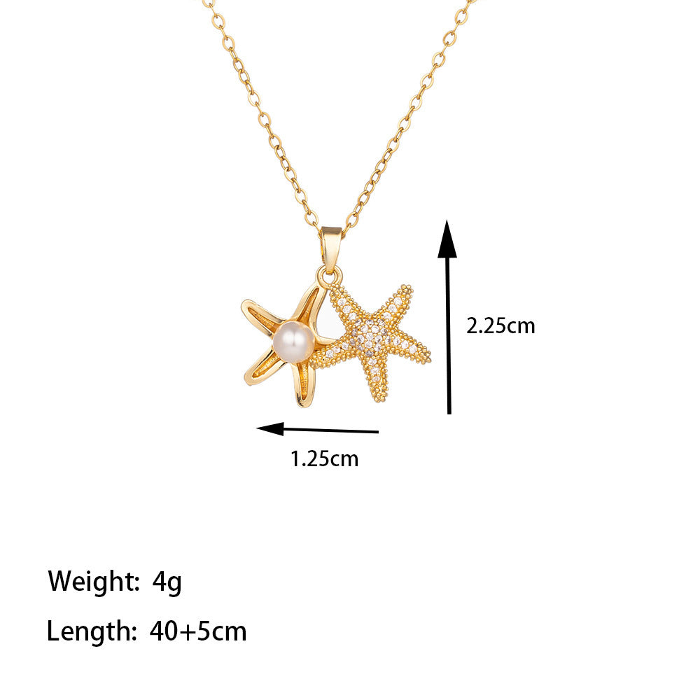 Women's Micro Inlaid Zircon Sun Star Moon Zodiac Clavicle Necklace