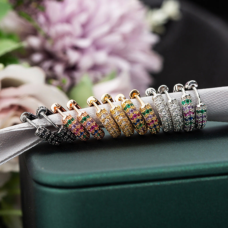 Copper Micro Inlay Full Diamond Mini Ear Buckle
