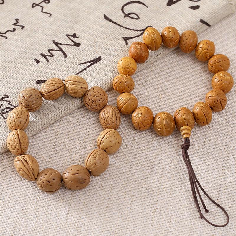 Wild Mountain Peach Hu Antique Rosary Old Materials Bracelet