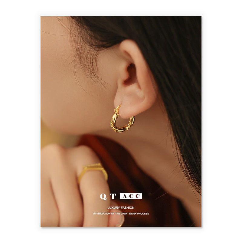 Round Clip Niche Retro Premium Metal Ear Buckle