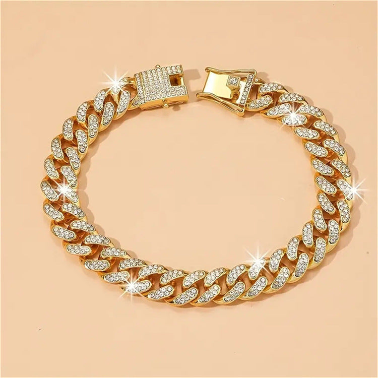 Men's Cool Hip Hop With Diamond Chain Cuban Link Necklace