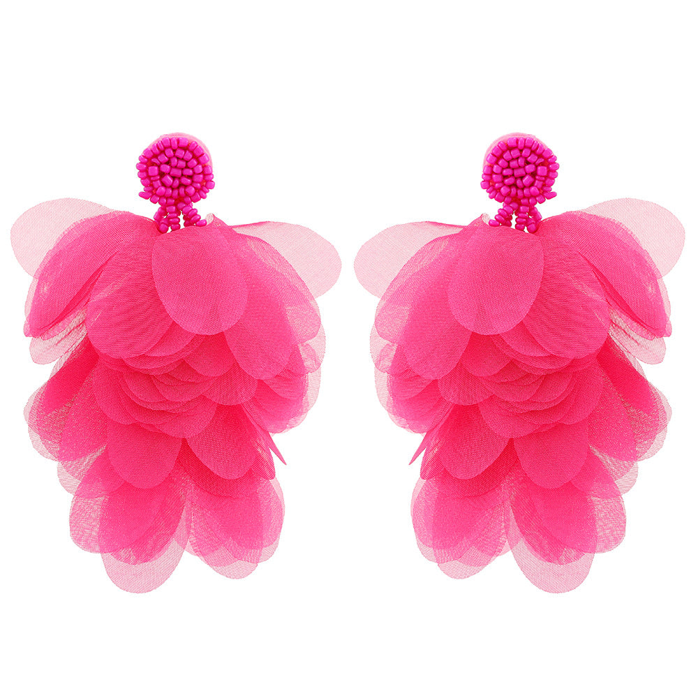 Women's Lace Flower Tassel For High Profile Fashion Super Fairy Earrings