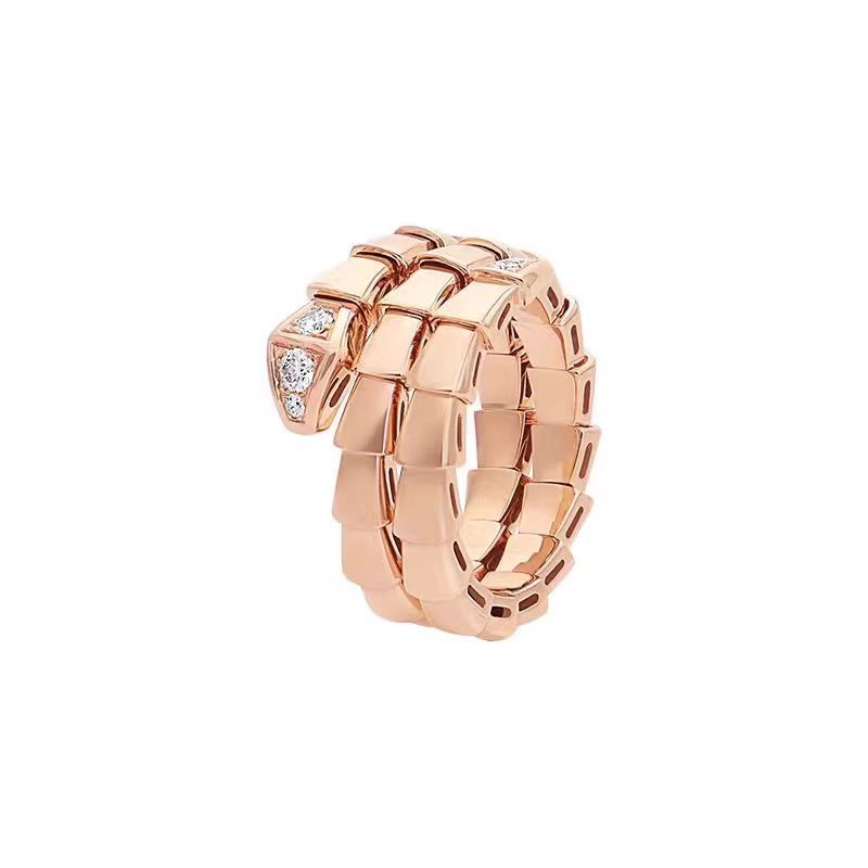 Women's & Men's High Version Spirit Snake Couple Thick Rose Plated Rings