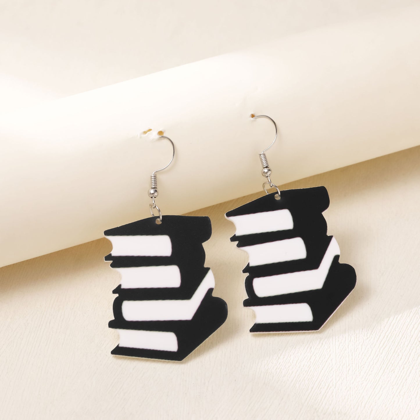 Environmentally Friendly Acrylic Personalized School Opening Paper Plane Books Earrings