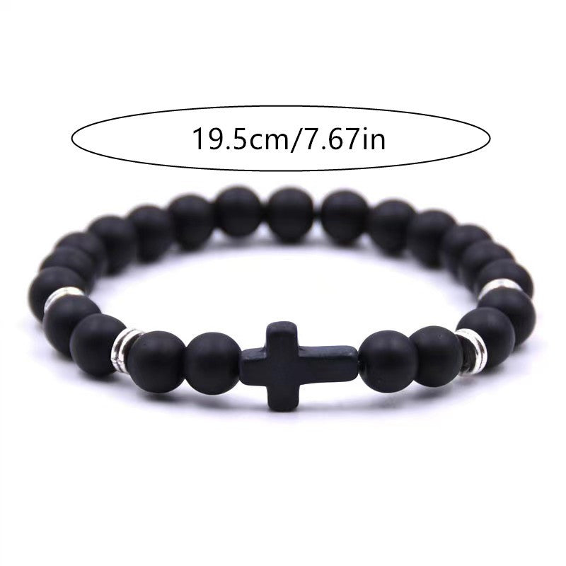 Agate Stone Cross Tigereye Volcanic Fashion Turquoise Bracelets