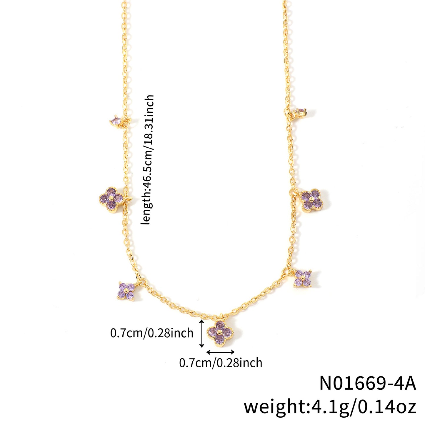 Elegant Light Luxury Clover Four-leaf Flower-shaped Clavicle Chain Necklaces
