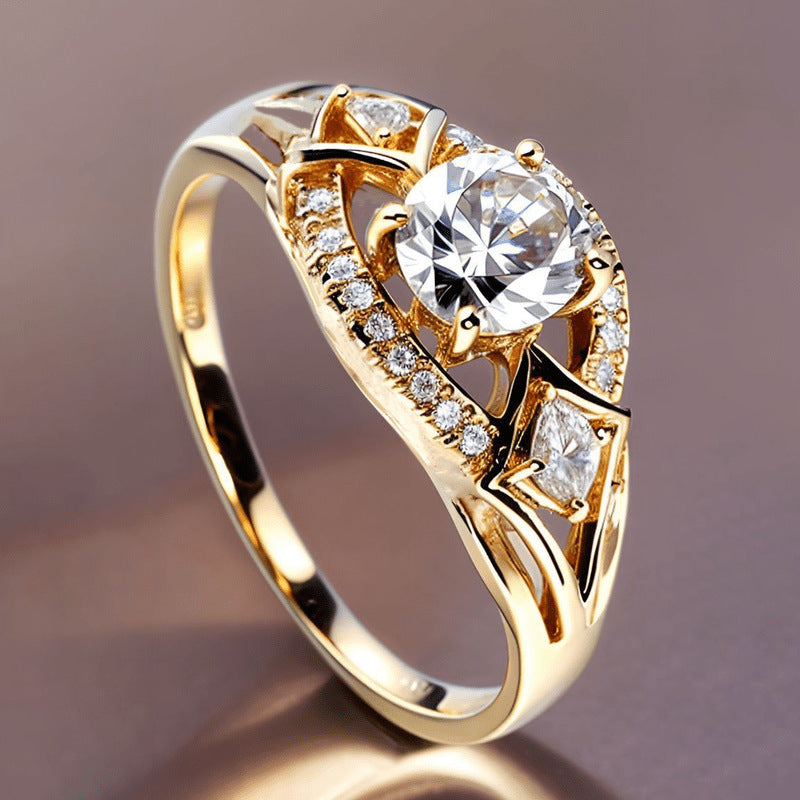 Women's Selected Geometric Lines Interwoven With Shiny Rings