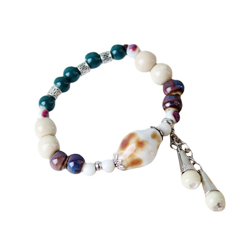 Artistic Handmade Ceramic Single Circle Ethnic Bracelet