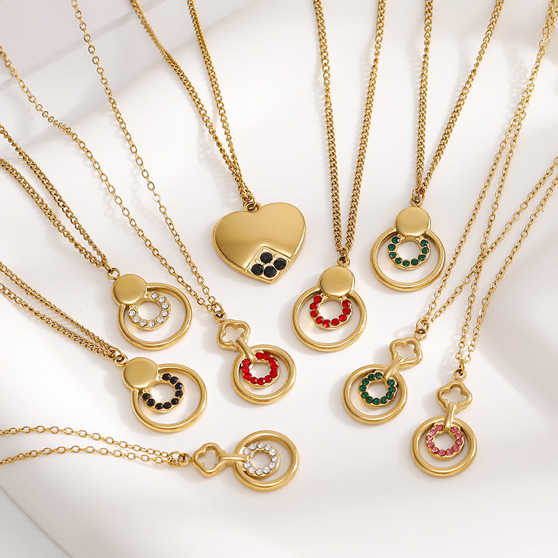 Women's Geometric Four-leaf Clover Light Luxury High-grade Necklace