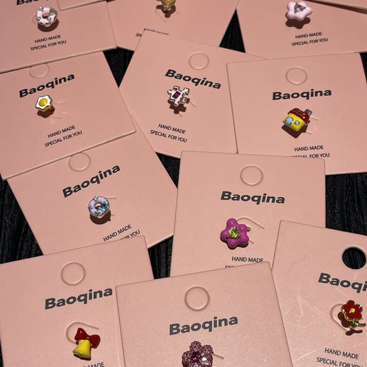 Colorful Oil Ear Bone Screw Temperament Earrings