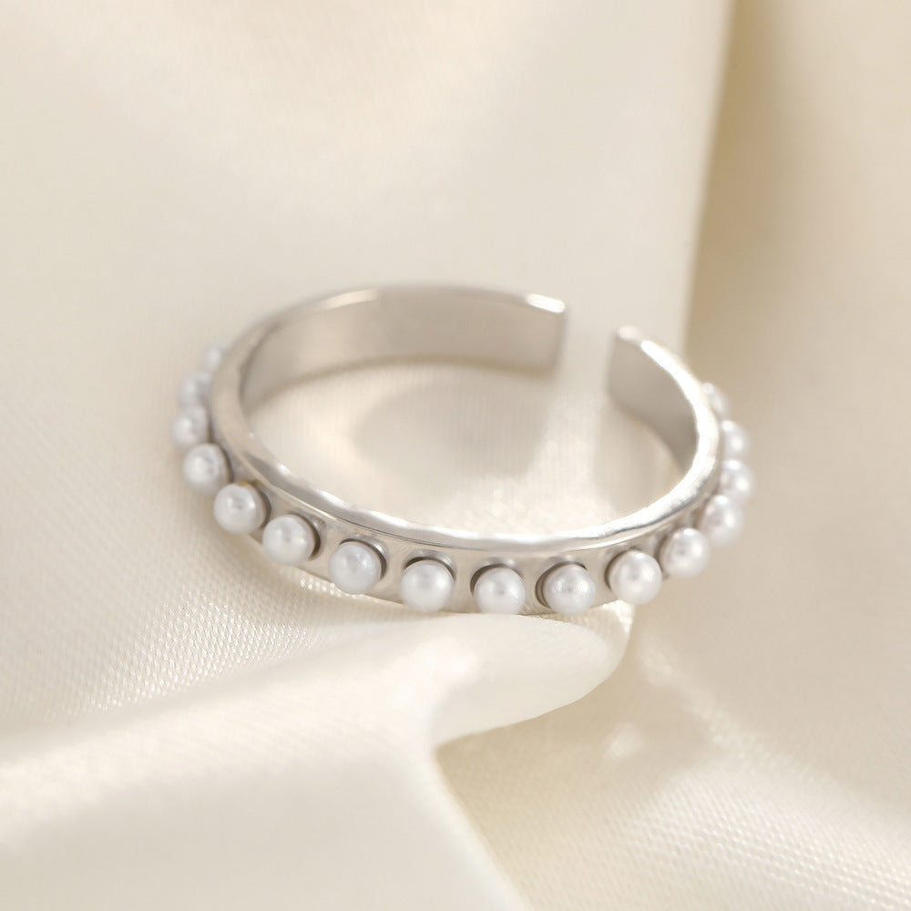 French Style Open Mouth Cold Stainless Steel Personality Special Interest Ring