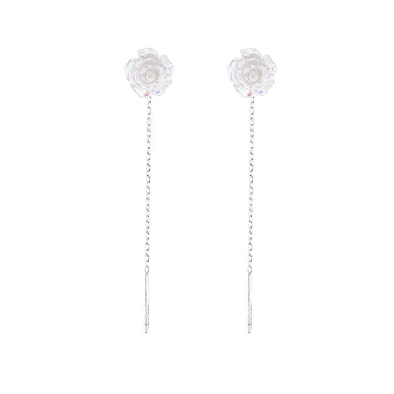 Flower Female French Retro Affordable Luxury Trendy Small Camellia Ear Line