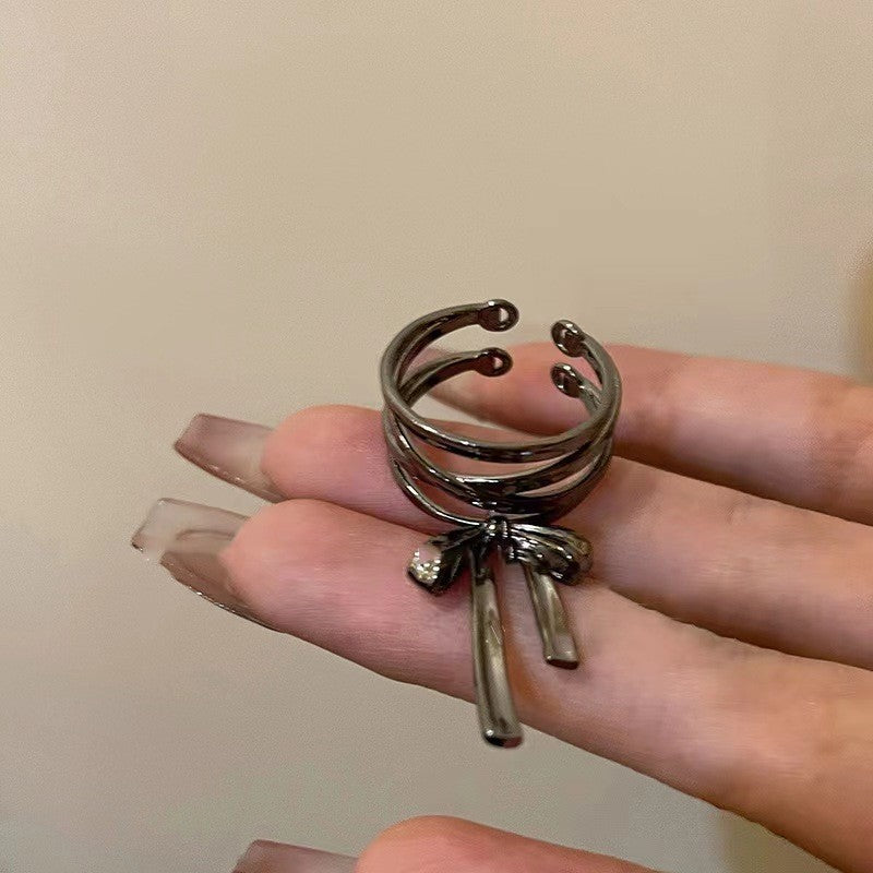 Retro Goth Gothic Butterfly Open Niche Ring