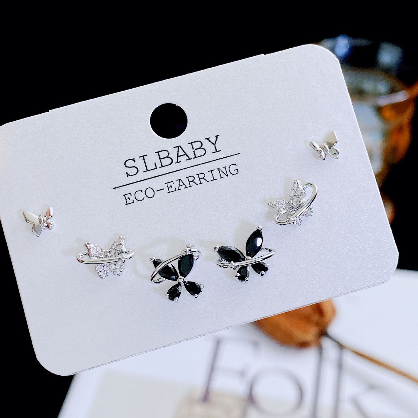Women's Needle Simple Series Three Pairs Storage Ear Rings