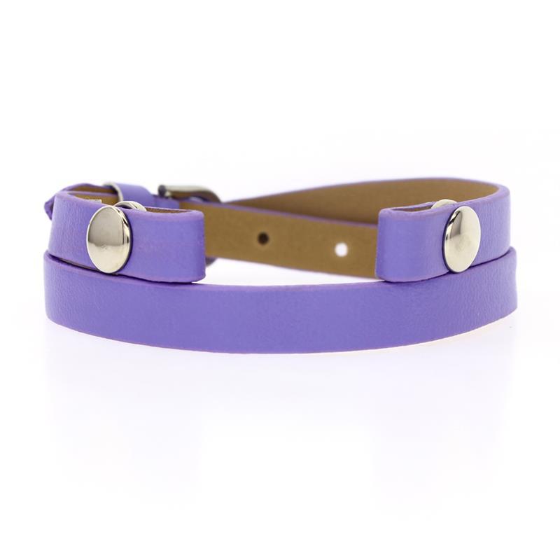 Leather Double Section Wrist Strap Bright Color Bracelet