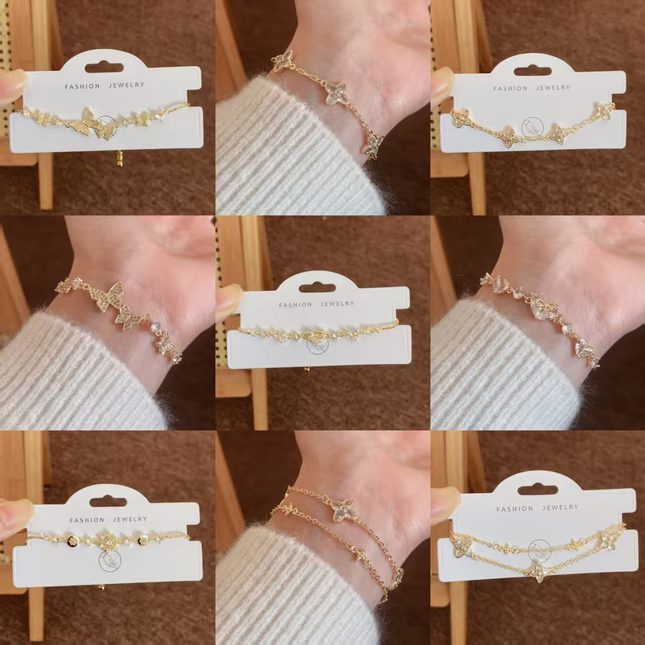 Women's Inlay Fritillary Four-leaf Flower Pull-out Light Luxury High-grade Bracelets