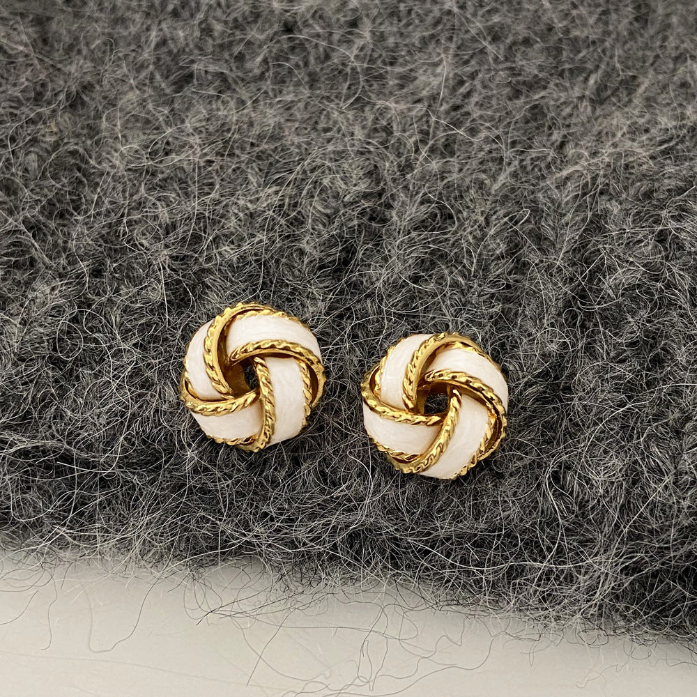French Retro Truelove Knot Light Luxury High Sense Design Earrings