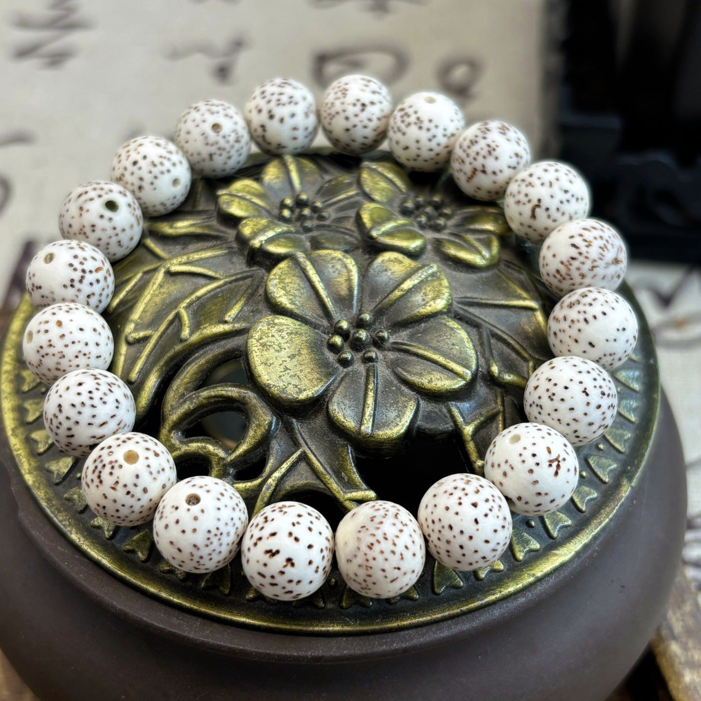 Bodhi Yellow Chicken Grease High Density Bead Single Circle Cultural Bracelets