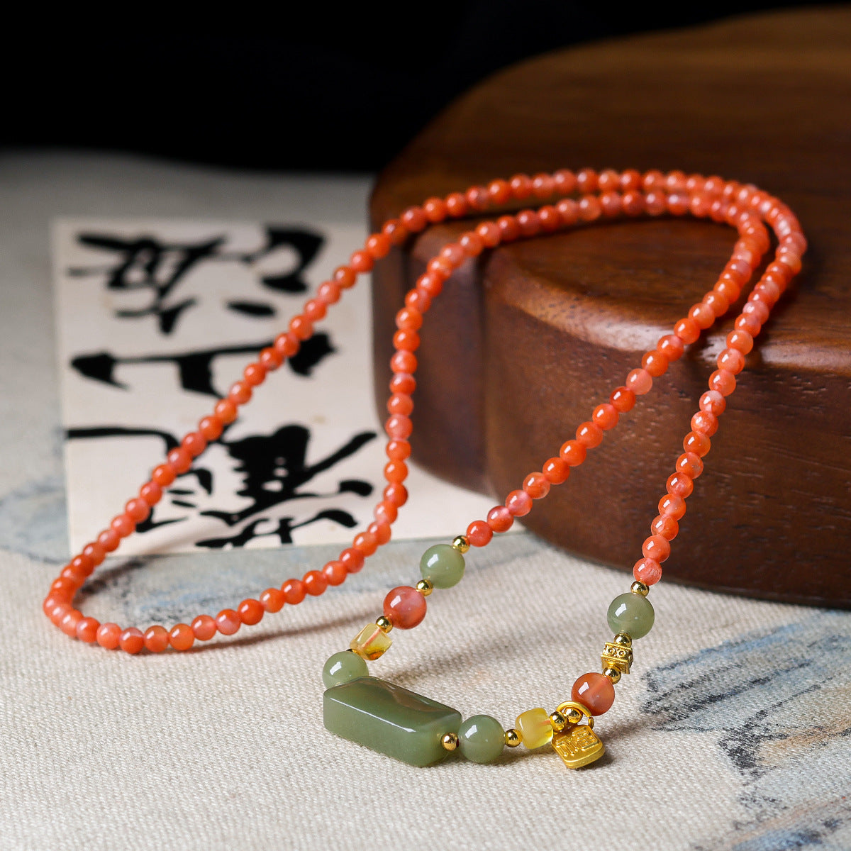 Southern Red Agate Chinese Style Crafts Jade Lucky Bracelet