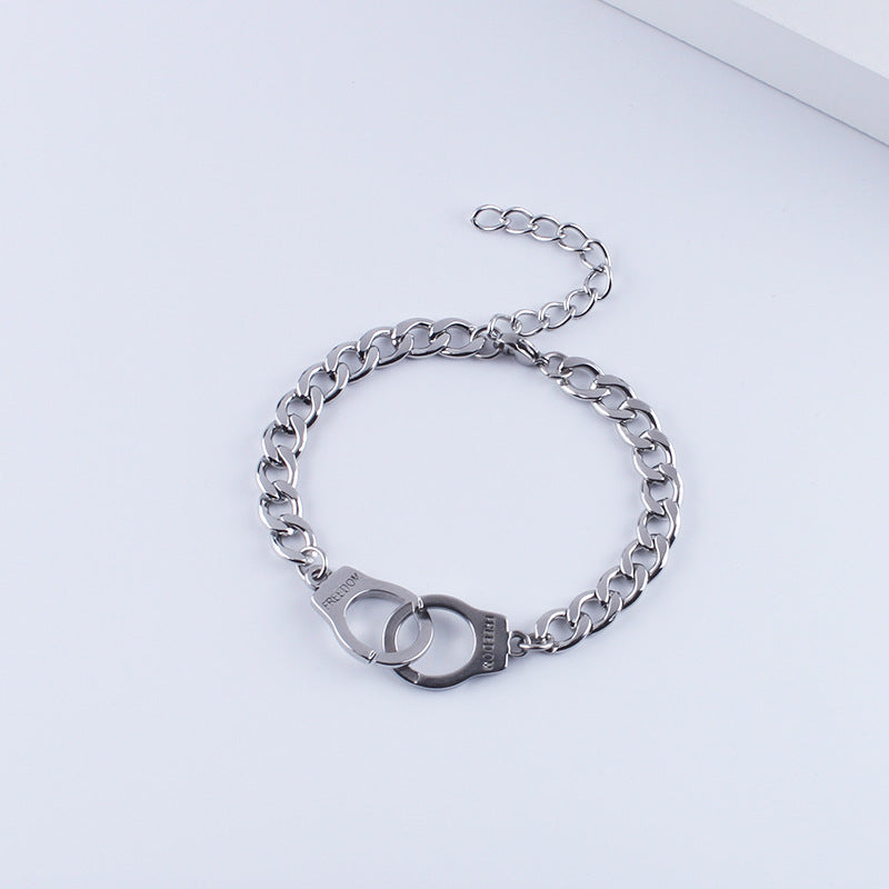 Women's & Men's Couple Disco Handcuffs Retro Personality Minimalism Stainless Bracelets