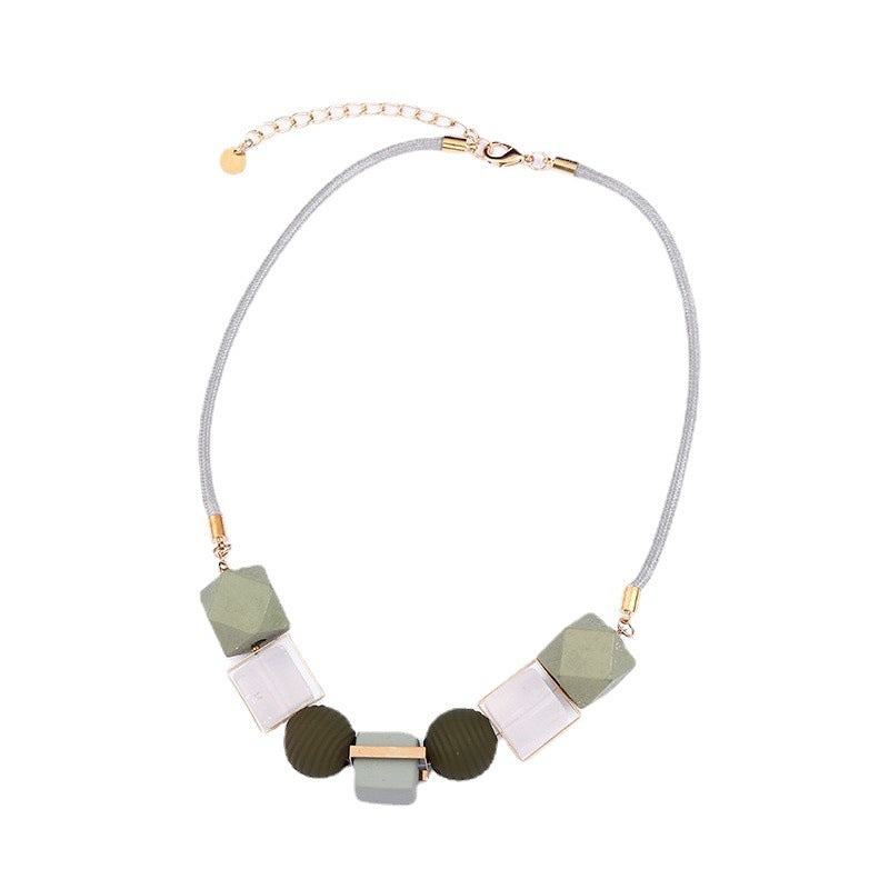 Women's Geometric Beaded Light Luxury Fashion Simple Clavicle Necklaces