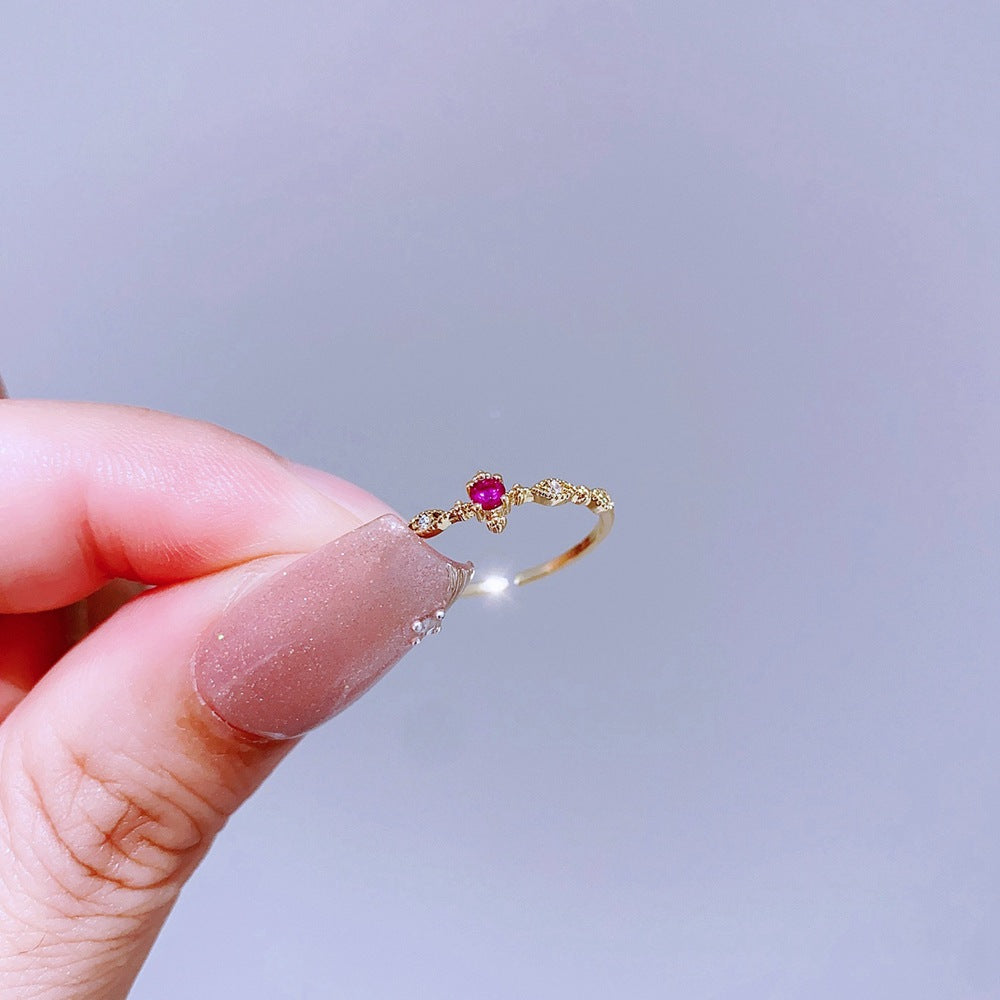 Light Luxury Minority Design Colorful Gemstone Rings