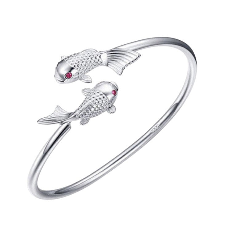 Women's Red Eye Double Fish Version Simple Bracelet