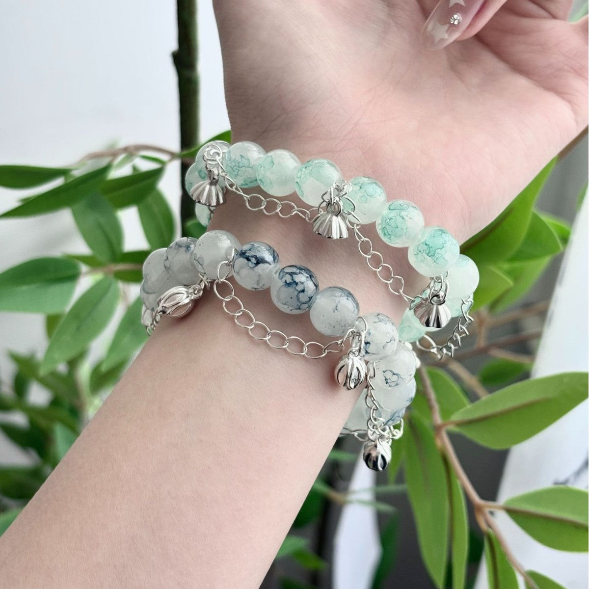 Bamboo Joint Summer Beaded Butterfly Half Bracelet
