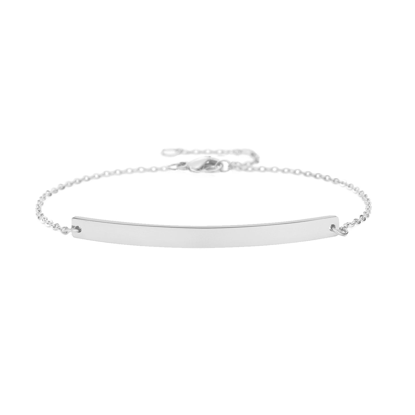 Simple Stainless Steel Geometric Long Strip Brace Lace Can Carve Bracelets