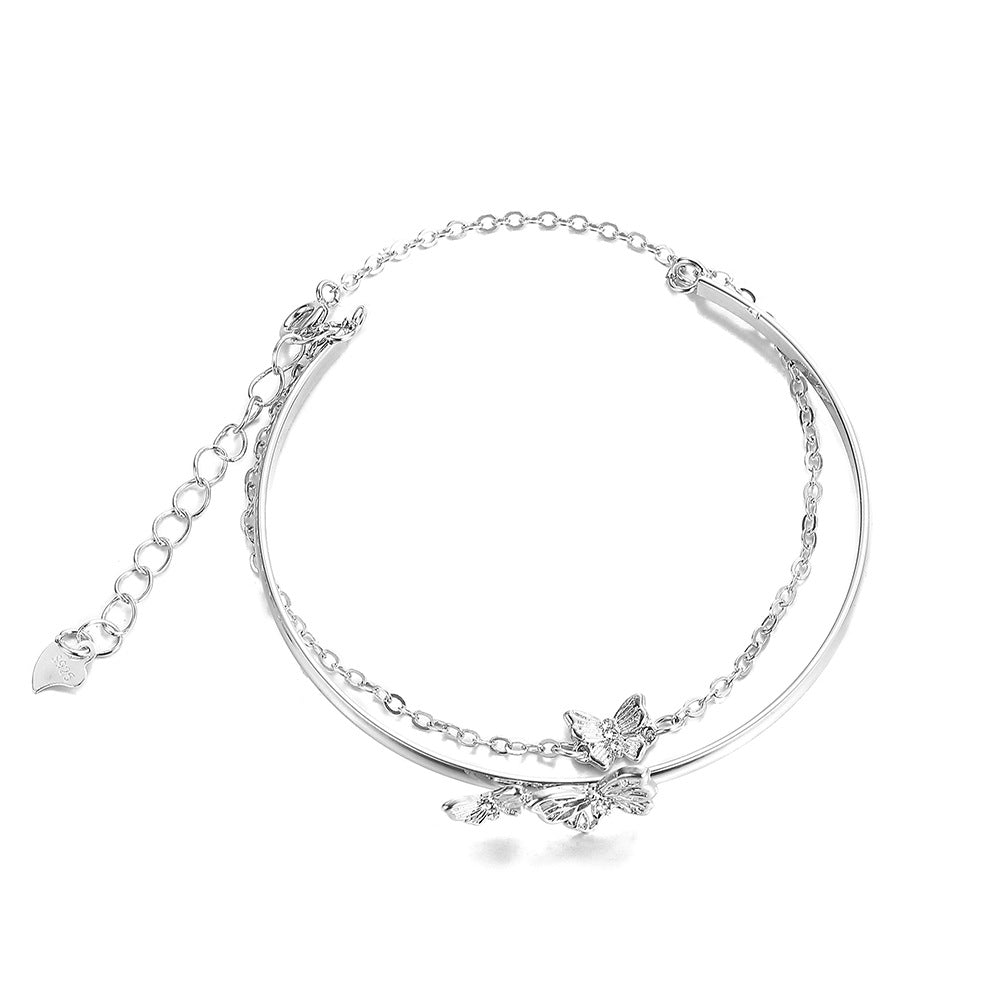 Women's Creative Super Fairy Double Butterfly Open-ended High-grade Design Bracelets