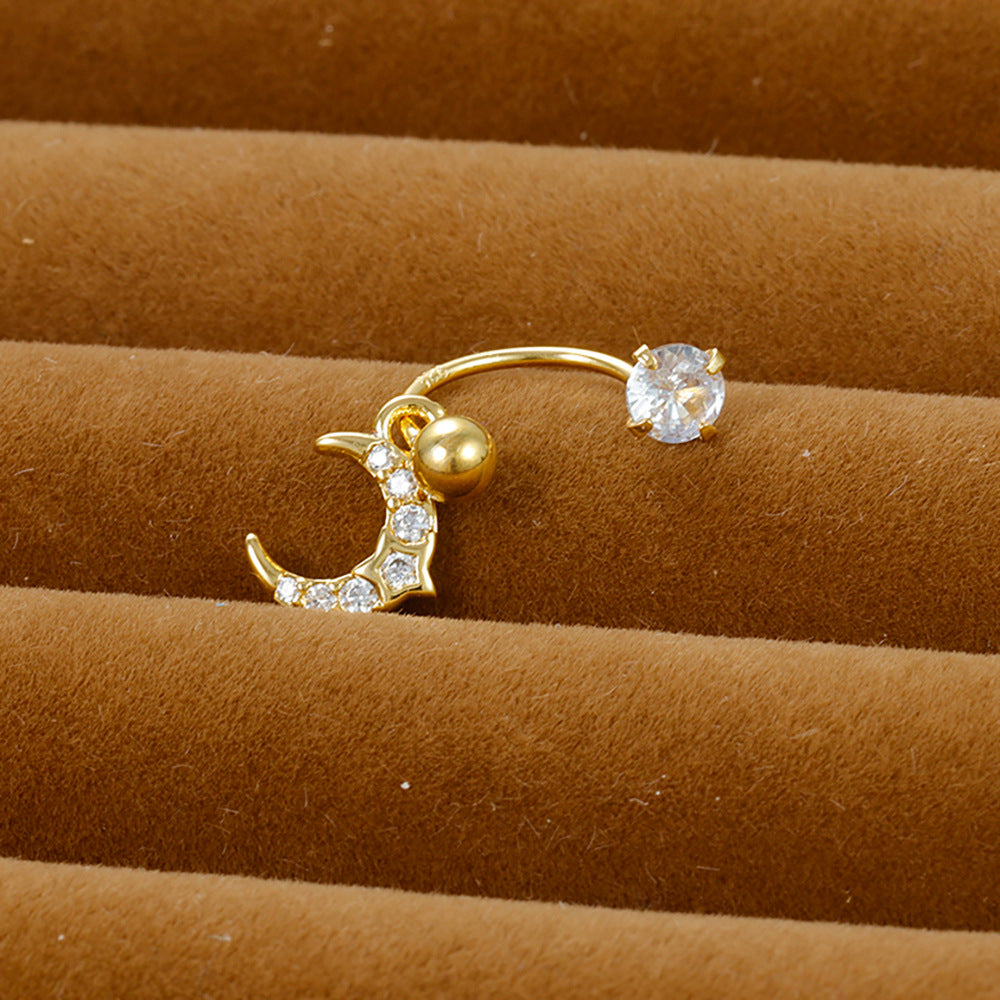 Shaped Piercing Flower Zircon Ear Bone Earrings