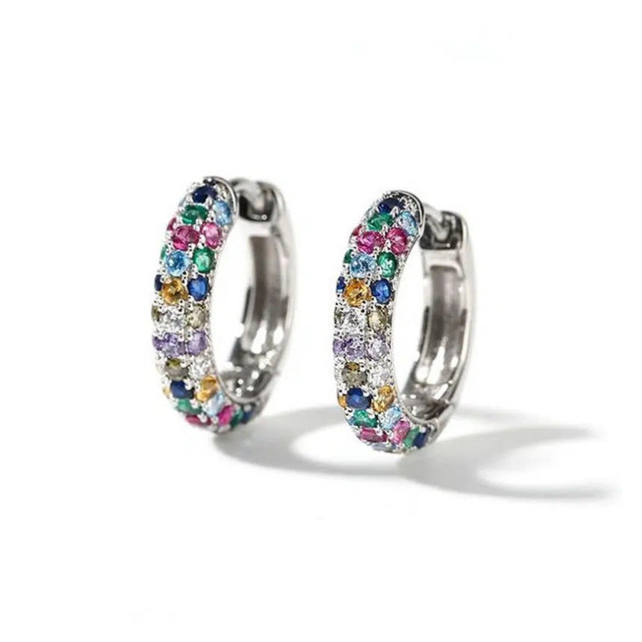 Environmental Protection Alloy Fashion Simple Colorful Zircon Ladies Clip Ear Buckle