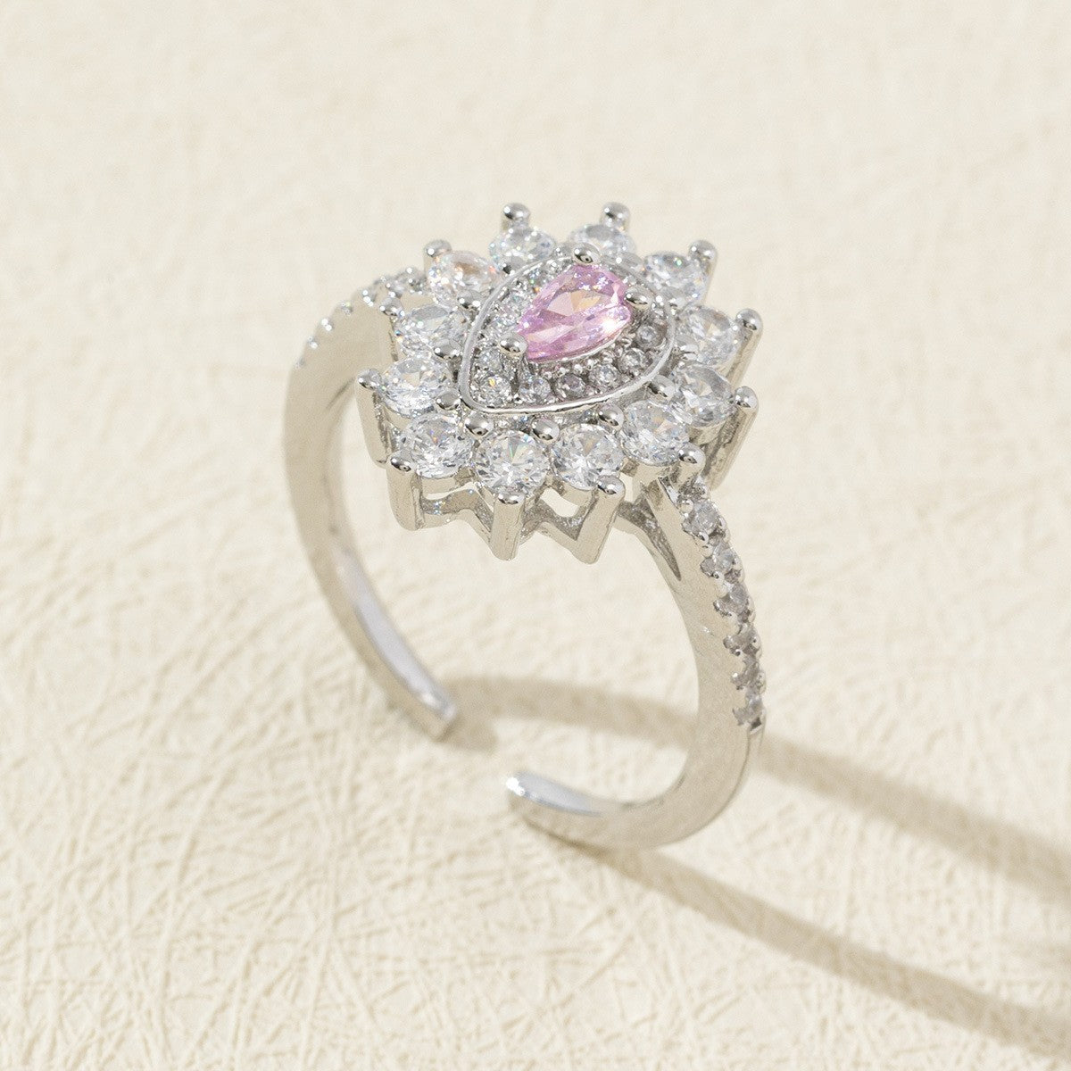 Cute Open Fashion Zircon Female Simple Ring