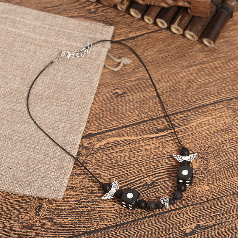 Chain Combination Dice Volcanic Rock Skull Hip Hop Necklace