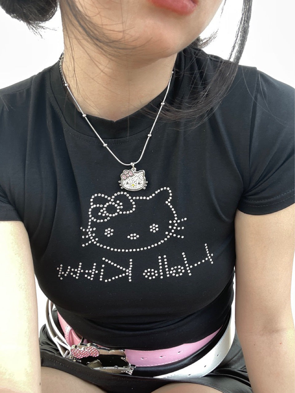 Cute Cat Female Style Millennium Hot Simple Sier Clavicle Chain Necklace