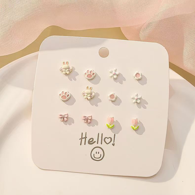 Cute Small Animal Ear Cheap Sweet Stud Earrings