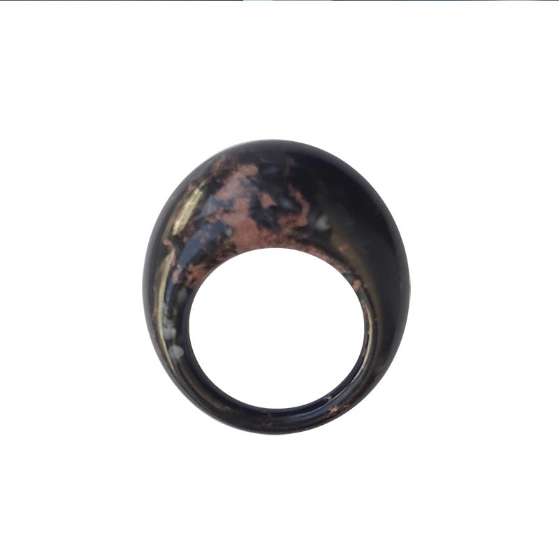 Fashion Synthetic Stone Gravel Oval Camouflage Rings