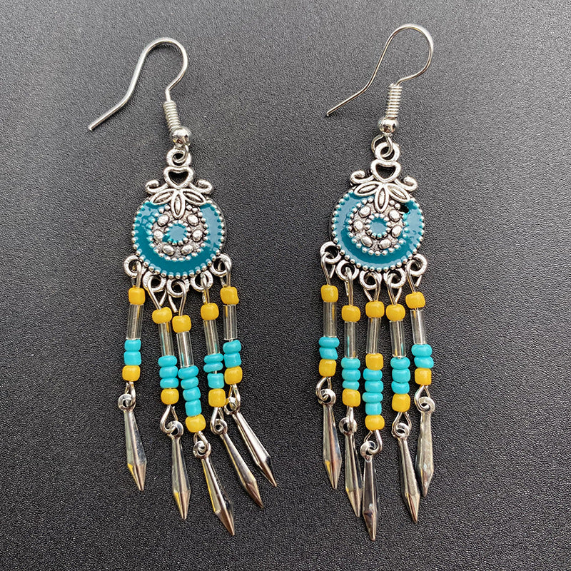 Chinese Style Beaded Personalized Ethnic Bohemian Earrings