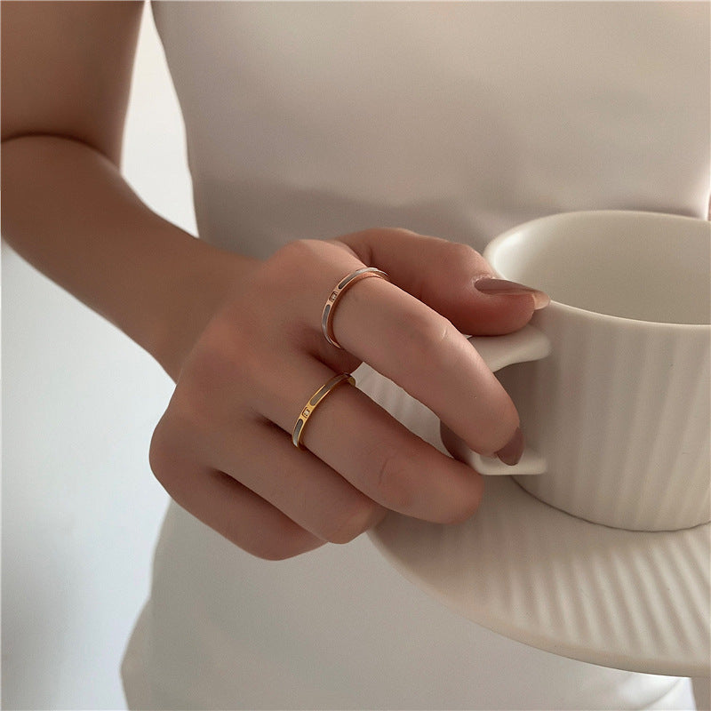 Fine Single Diamond Color Shell Fashion Index Rings