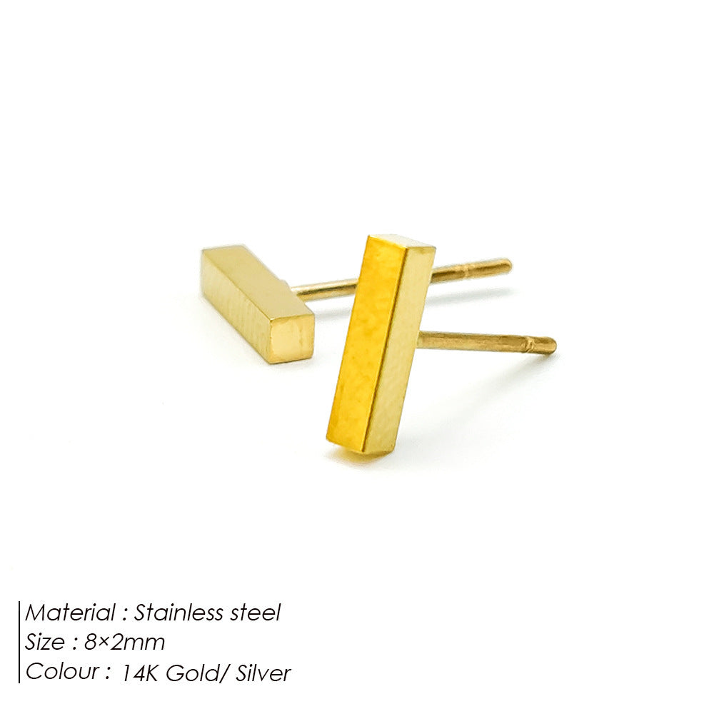 Women's Stainless Steel Electroplated Gold Fashion Ear Stud Earrings